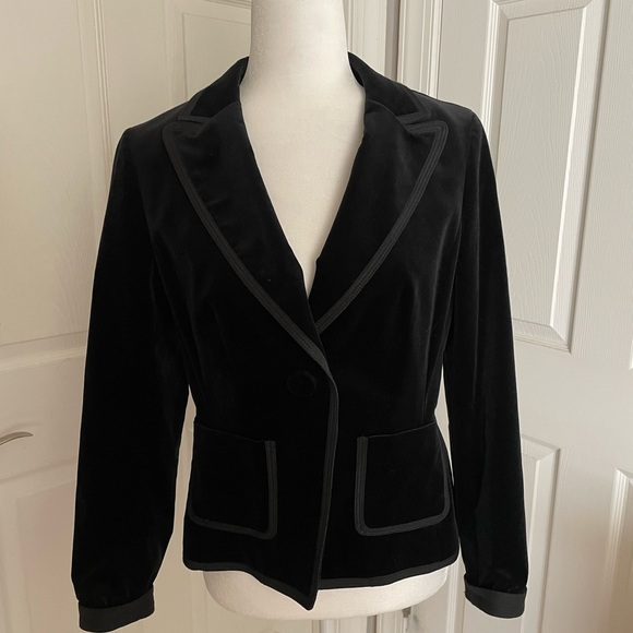 Ann Taylor Black Velvet Petite Jacket - Picture 1 of 5